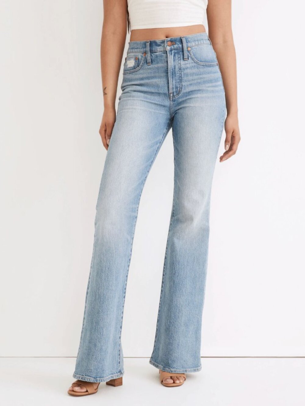 Madewell The Petite Perfect Vintage Flare Stretch Jeans Mid-Rise Light Blue, 29P